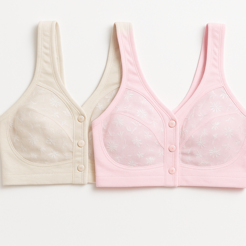 Anti Sagging Floral Net Front-Closure Comfort Bra