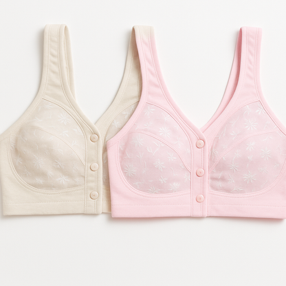 Anti Sagging Floral Net Front-Closure Comfort Bra